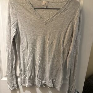 a new day Light Gray V-Neck Sweater